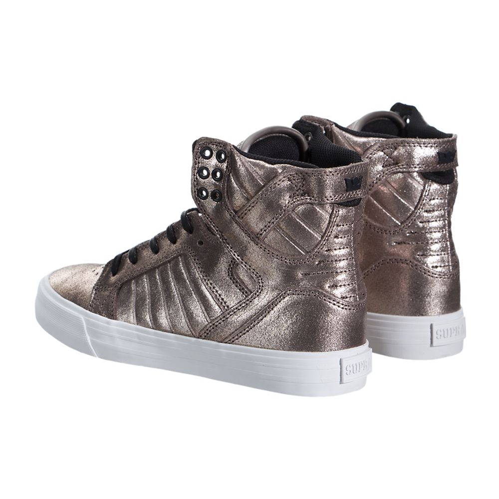 Baskets Montantes Supra SkyTop Or Rose Rose Gold Metallic/White Femme | PQN-17299790